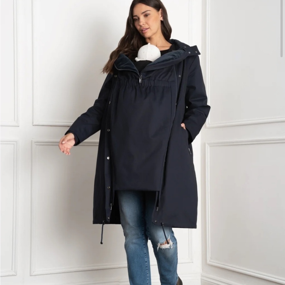 Seraphine long down lined maternity coat